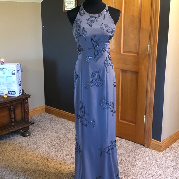 Long Gray Beaded Dress - Picture 2 of 5